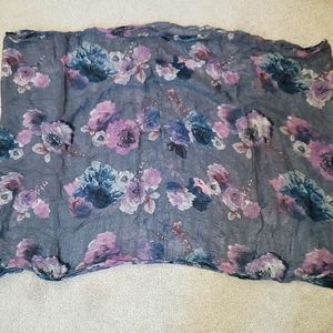 Floral sparkle infinity scarf